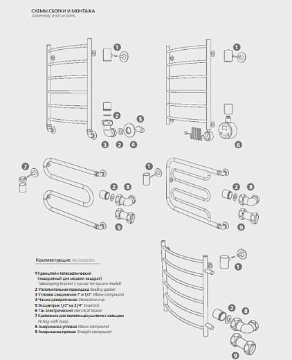 Полотенцесушитель водяной Ростела Соната (бок.подв., 1 Полотенцесушитель водяной Ростела Соната (бок.подв., 1