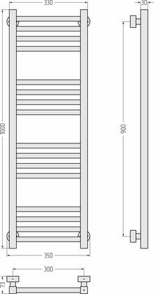 Полотенцесушитель водяной Сунержа Модус PRO 1000x300, матовый белый 30-0450-1030 Полотенцесушитель водяной Сунержа Модус PRO 1000x300, матовый белый 30-0450-1030