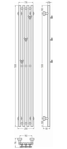 Полотенцесушитель водяной Сунержа Кантата Pro, 30-0446-1515, 1500x150, матовый белый Полотенцесушитель водяной Сунержа Кантата Pro, 30-0446-1515, 1500x150, матовый белый