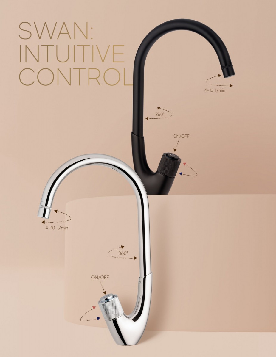 Смеситель Rubineta Swan-33(BK) Смеситель Rubineta Swan-33(BK)