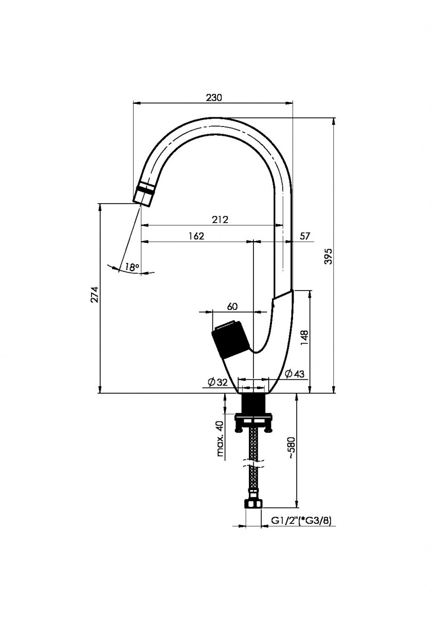 Смеситель Rubineta Swan-33(BK) Смеситель Rubineta Swan-33(BK)