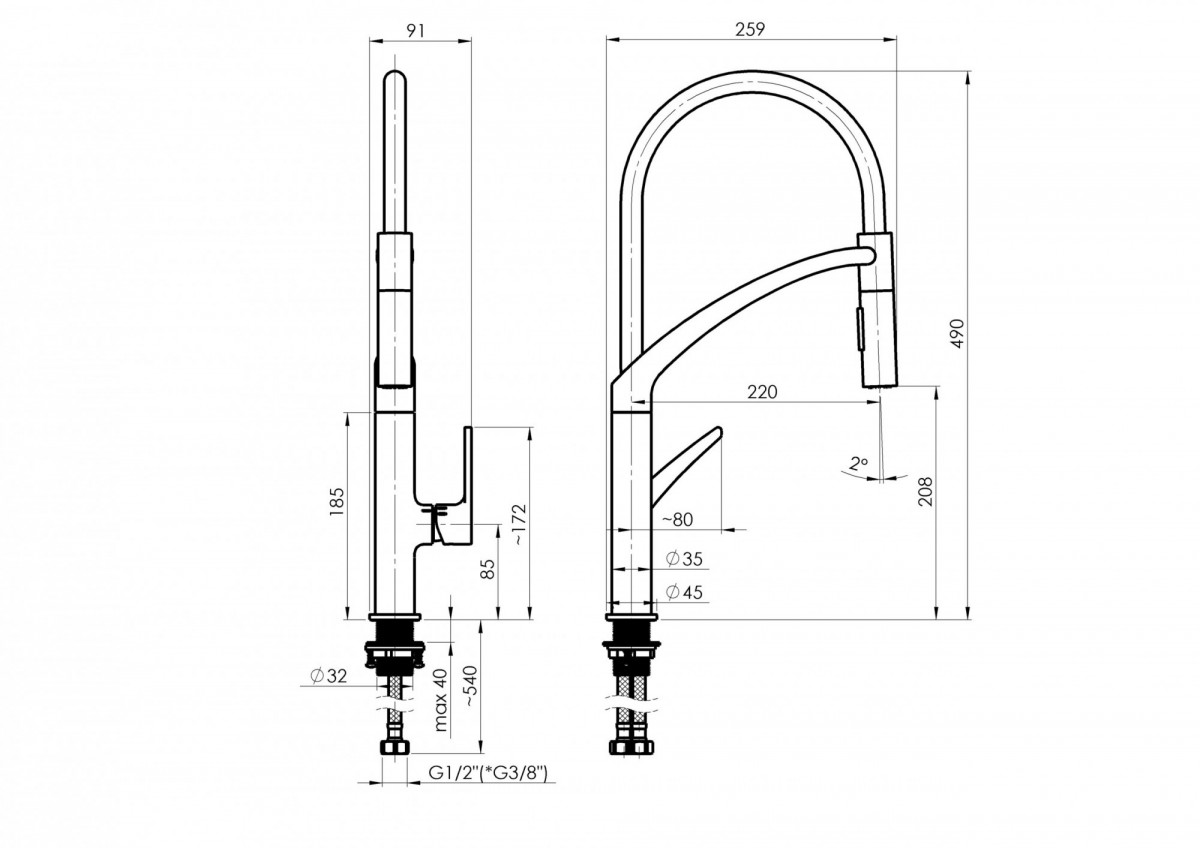 Смеситель Rubineta Ultima-50(WT) Смеситель Rubineta Ultima-50(WT)