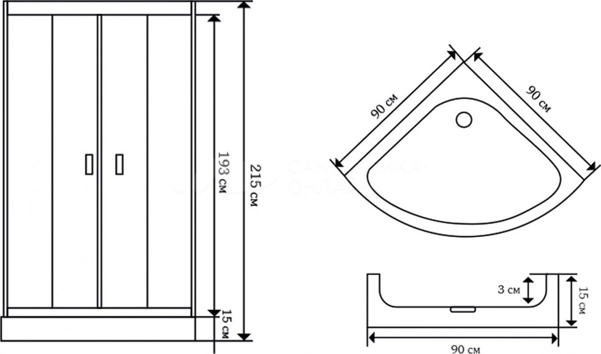 Душевая кабина CeruttiSpa VIVA91B 90х90 Душевая кабина CeruttiSpa VIVA91B 90х90