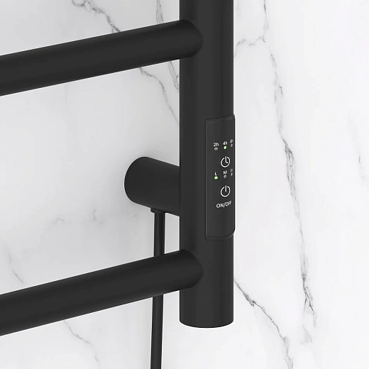 Полотенцесушитель электрический Стилье Формат 27 31528-8040, 800x400, черный матовый, МЭМ справа Полотенцесушитель электрический Стилье Формат 27 31528-8040, 800x400, черный матовый, МЭМ справа