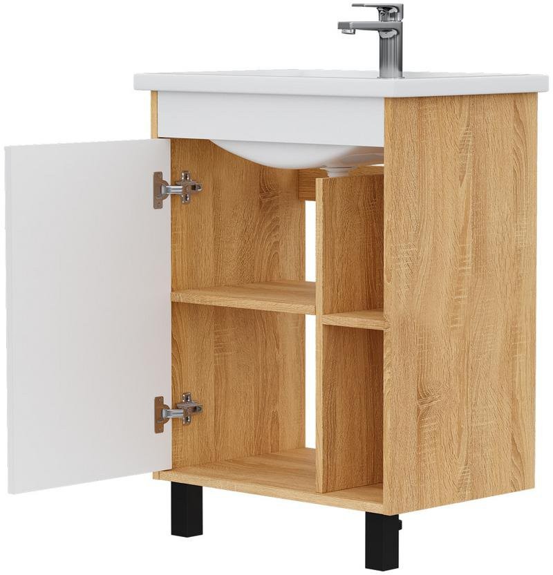 Тумба напольная VOLNA Osmond 60 с умывальником Фостер 60 светлое дерево Тумба напольная VOLNA Osmond 60 с умывальником Фостер 60 светлое дерево