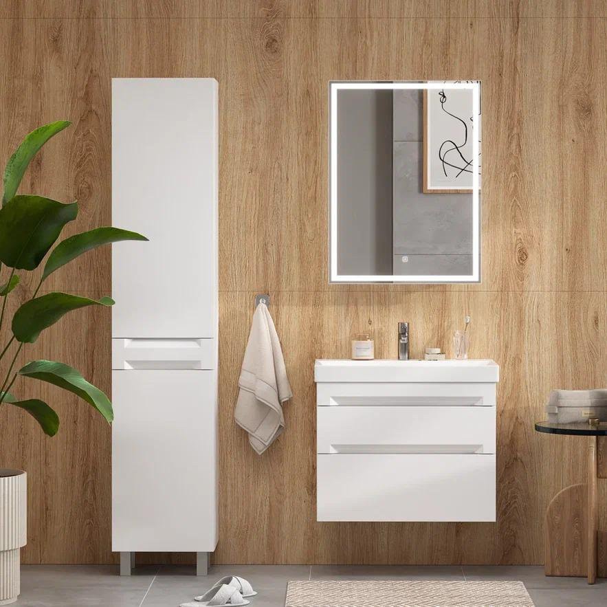 Тумба подвесная EQUIL Corner 60.2Y с умывальником Lake 60 белый глянец Тумба подвесная EQUIL Corner 60.2Y с умывальником Lake 60 белый глянец