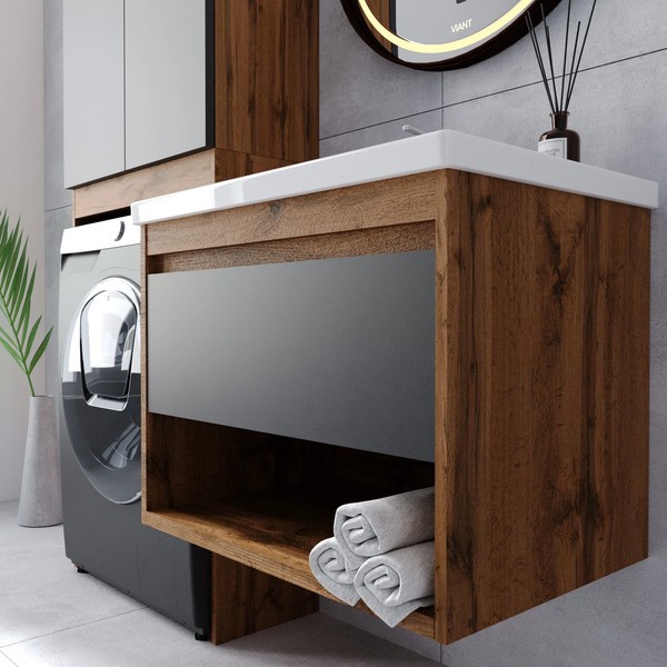 Тумба с умывальником Viant Бостон Como 50 / VBOS50COG-T1YP+S-UM-COM50/1-w Тумба с умывальником Viant Бостон Como 50 / VBOS50COG-T1YP+S-UM-COM50/1-w