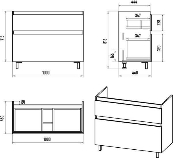 Тумба под умывальник Misty Лаки 100 / П-Лак-01100-0112Я Тумба под умывальник Misty Лаки 100 / П-Лак-01100-0112Я
