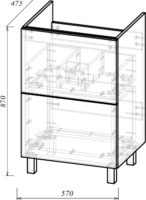 Тумба под умывальник Garda Grado 66_570 26.66.570 Тумба под умывальник Garda Grado 66_570 26.66.570