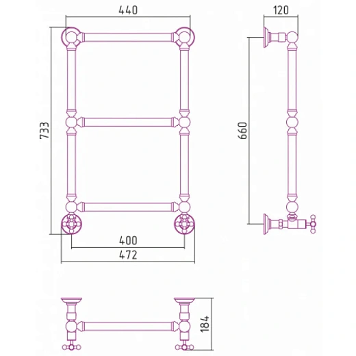 Полотенцесушитель водяной Сунержа Ренессанс 1304 30-0280-6640, 660x400, матовый белый Полотенцесушитель водяной Сунержа Ренессанс 1304 30-0280-6640, 660x400, матовый белый