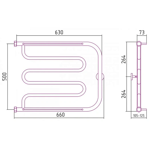 Полотенцесушитель водяной Сунержа Лира+, 500x650, с 2 полками, золото, 03-4012-5065 Полотенцесушитель водяной Сунержа Лира+, 500x650, с 2 полками, золото, 03-4012-5065