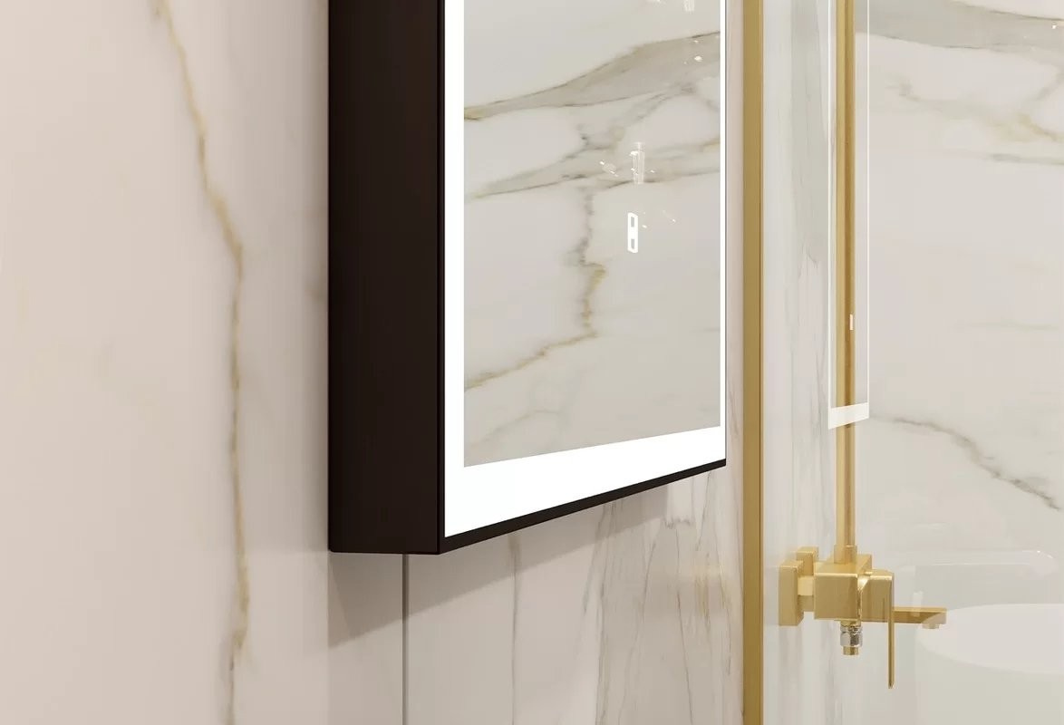 Зеркало Континент Frame Black LED 100x70 с бесконтактным сенсором, черный Зеркало Континент Frame Black LED 100x70 с бесконтактным сенсором, черный