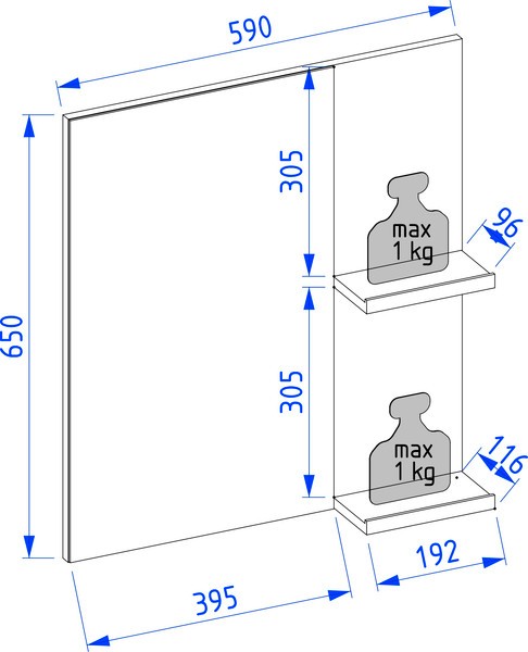 Зеркало Lauter Adri 59 (антрацит) Зеркало Lauter Adri 59 (антрацит)