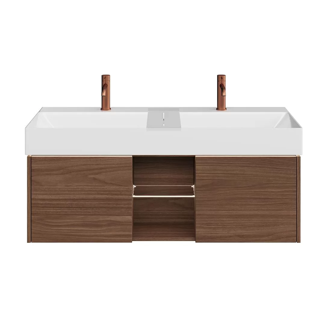 Тумба подвесная GRANDE 120, 2 ящика + открытая зона, структурированный орех Тумба подвесная GRANDE 120, 2 ящика + открытая зона, структурированный орех