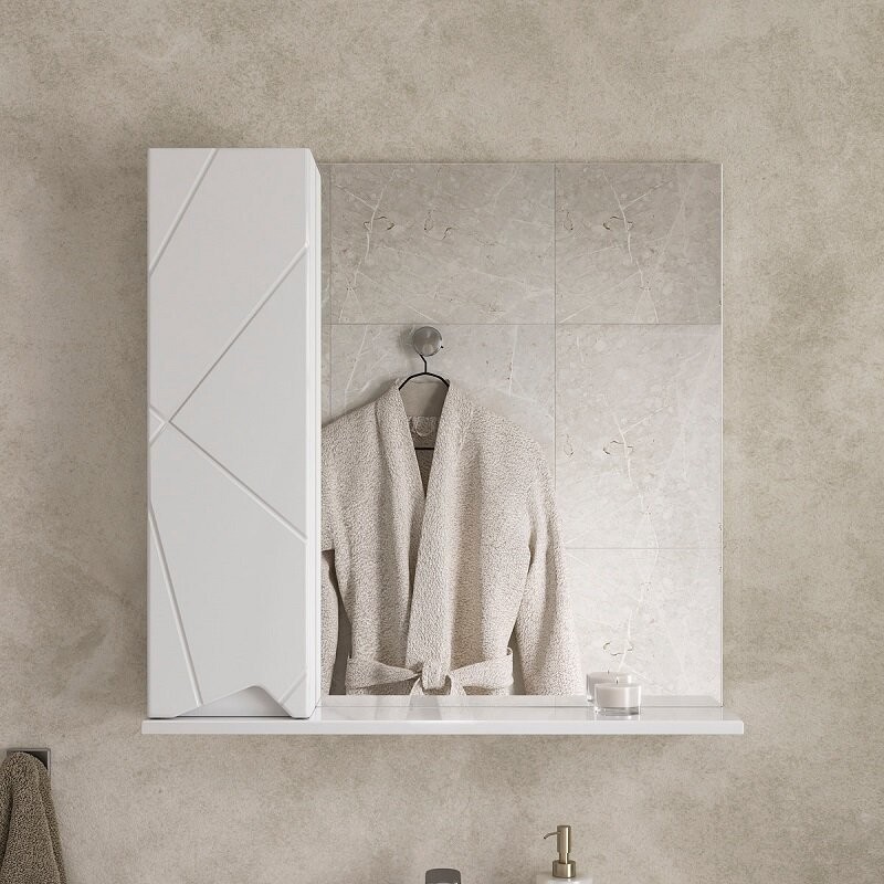 Шкаф с зеркалом Volna Pronto 70 белый (левый) Шкаф с зеркалом Volna Pronto 70 белый (левый)