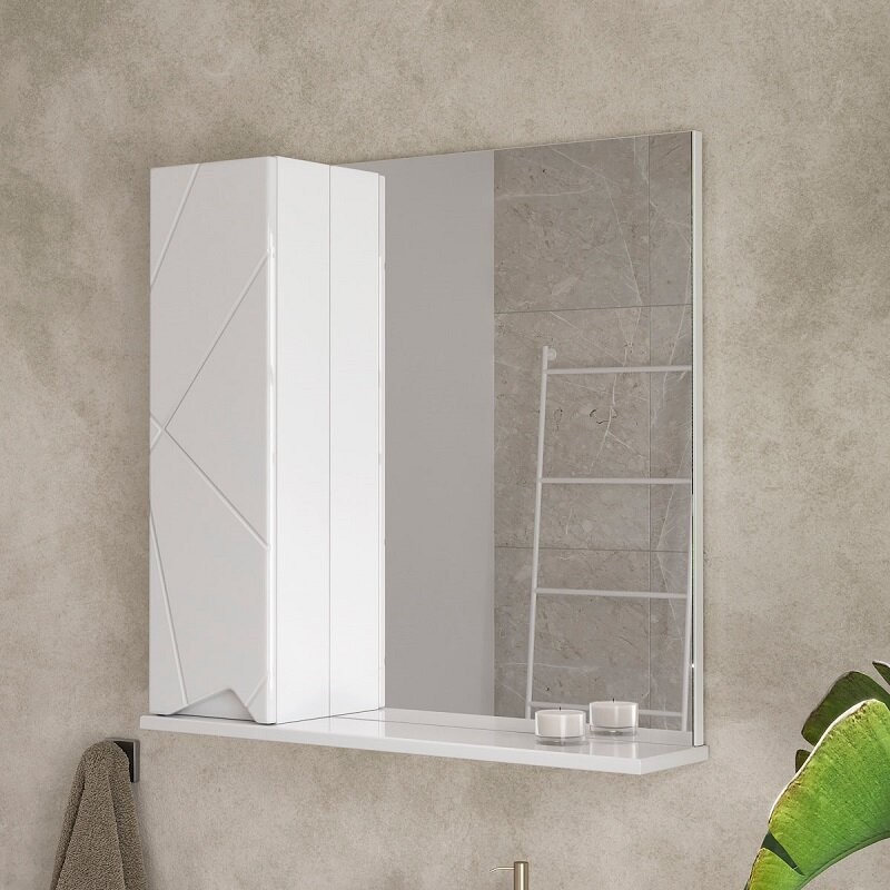 Шкаф с зеркалом Volna Pronto 70 белый (левый) Шкаф с зеркалом Volna Pronto 70 белый (левый)