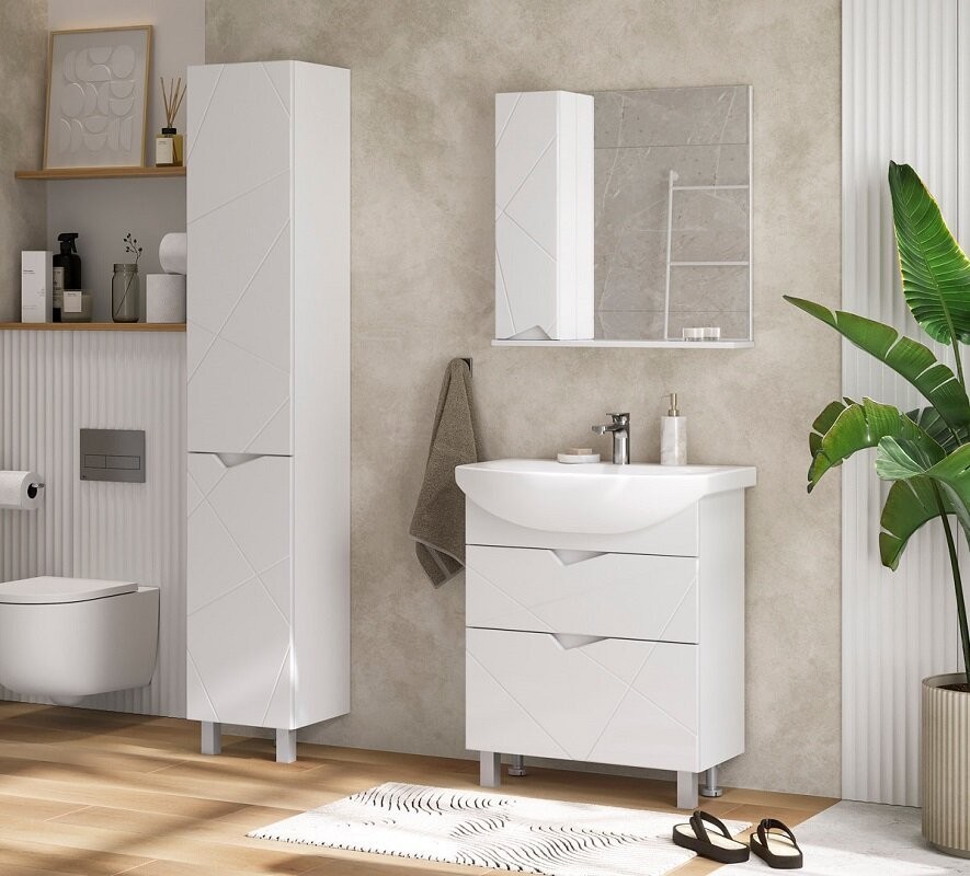 Шкаф с зеркалом Volna Pronto 70 белый (левый) Шкаф с зеркалом Volna Pronto 70 белый (левый)