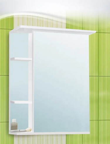 Шкаф с зеркалом Vako Нарцисс 50 правый, белый Шкаф с зеркалом Vako Нарцисс 50 правый, белый