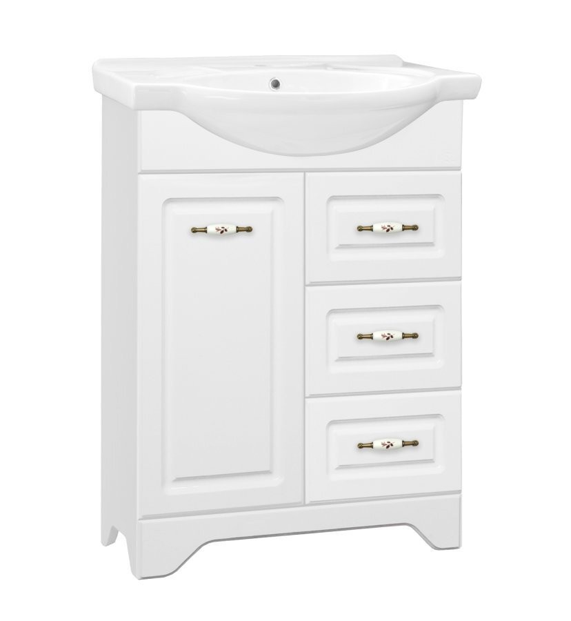 Тумба под умывальник Style Line Олеандр-2 65 3 ящика (для классической раковины) Тумба под умывальник Style Line Олеандр-2 65 3 ящика (для классической раковины)