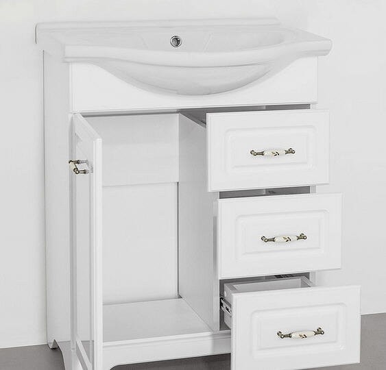 Тумба под умывальник Style Line Олеандр-2 65 3 ящика (для классической раковины) Тумба под умывальник Style Line Олеандр-2 65 3 ящика (для классической раковины)