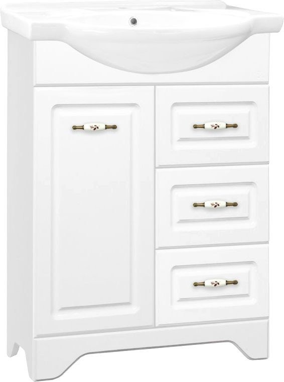 Тумба под умывальник Style Line Олеандр-2 70 3 ящика (для классической раковины) Тумба под умывальник Style Line Олеандр-2 70 3 ящика (для классической раковины)