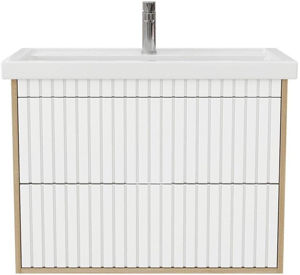 Тумба под умывальник Onika Дайлер 80 / 108061 (белый/дуб сонома) Тумба под умывальник Onika Дайлер 80 / 108061 (белый/дуб сонома)