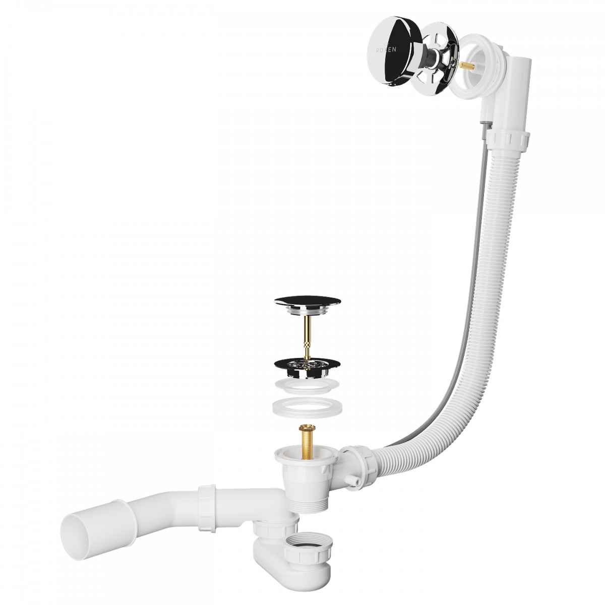 Сифон для ванны Roxen R70A-CH полуавтомат Сифон для ванны Roxen R70A-CH полуавтомат