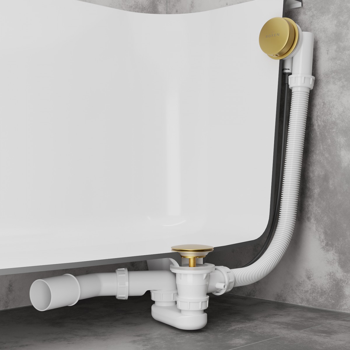 Сифон для ванны Roxen R70A-G полуавтомат Сифон для ванны Roxen R70A-G полуавтомат