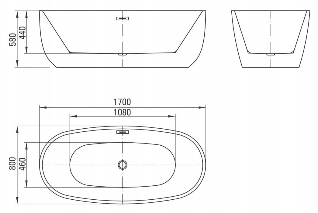 Ванна акриловая Deante Alpinia 170x80 Ванна акриловая Deante Alpinia 170x80