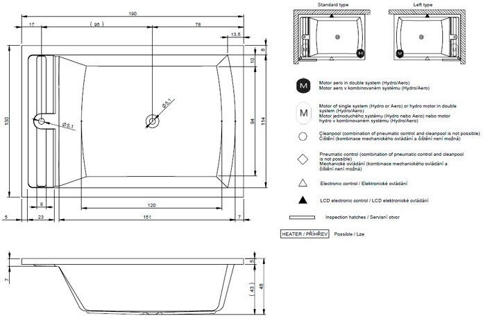 Ванна гидромассажная Riho Savona 190x130 Ванна гидромассажная Riho Savona 190x130
