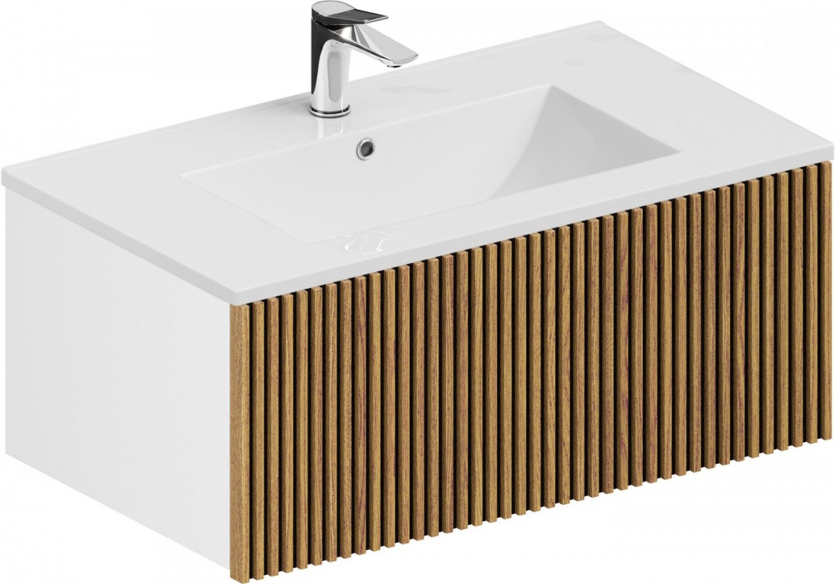 Тумба под умывальник ЗОВ Кито 90 / K90LW0MRM (белый/тростник) Тумба под умывальник ЗОВ Кито 90 / K90LW0MRM (белый/тростник)