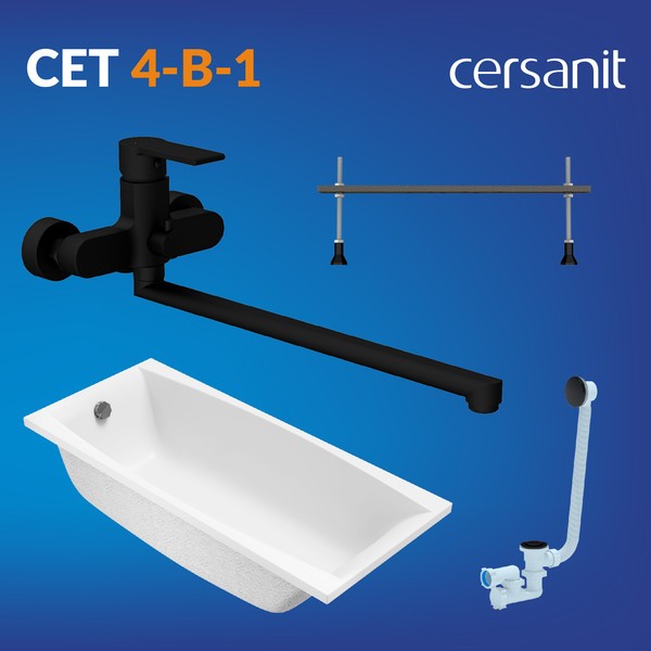 Ванна акриловая Cersanit Virgo 170x75 с ножками со смесителем Brasko (с сифоном Prime) Ванна акриловая Cersanit Virgo 170x75 с ножками со смесителем Brasko (с сифоном Prime)