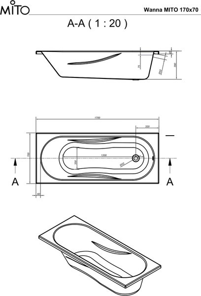 Ванна акриловая Cersanit Mito Red 170x70 с ножками со смесителем Brasko (с сифоном Prime) Ванна акриловая Cersanit Mito Red 170x70 с ножками со смесителем Brasko (с сифоном Prime)