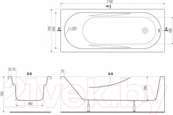 Ванна акриловая Cersanit Mito Red 170x70 с ножками со смесителем Brasko (с сифоном Prime) Ванна акриловая Cersanit Mito Red 170x70 с ножками со смесителем Brasko (с сифоном Prime)