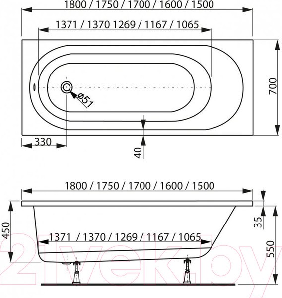 Ванна акриловая VagnerPlast Kasandra 180x70 / VPBA187KAS2X-04 (с каркасом и экраном) Ванна акриловая VagnerPlast Kasandra 180x70 / VPBA187KAS2X-04 (с каркасом и экраном)