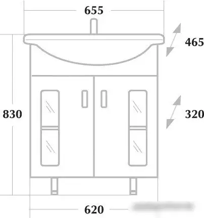 Тумба под умывальник Onika Кристалл 65.18 (106513) Тумба под умывальник Onika Кристалл 65.18 (106513)