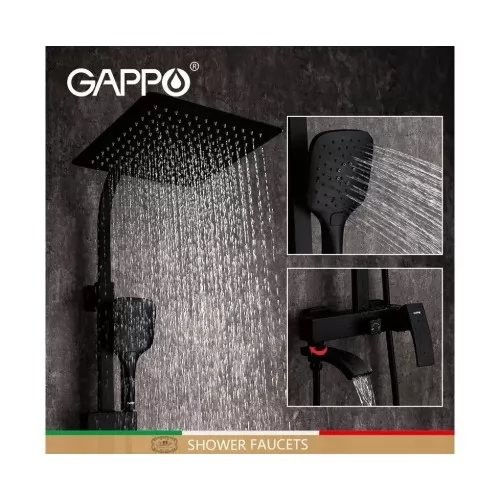 Душевая система Gappo G2407-6 Черная Душевая система Gappo G2407-6 Черная