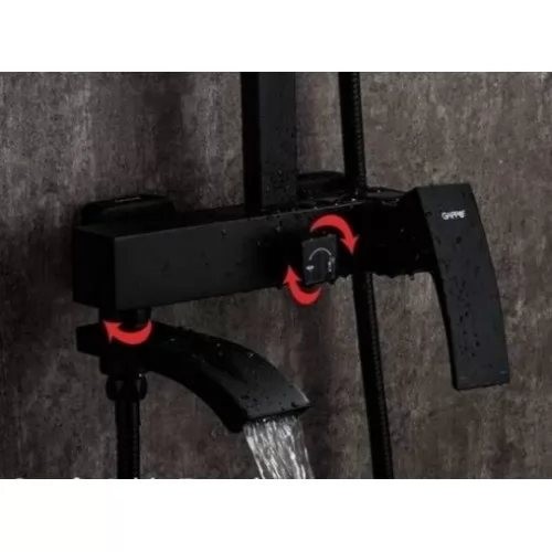 Душевая система Gappo G2407-6 Черная Душевая система Gappo G2407-6 Черная