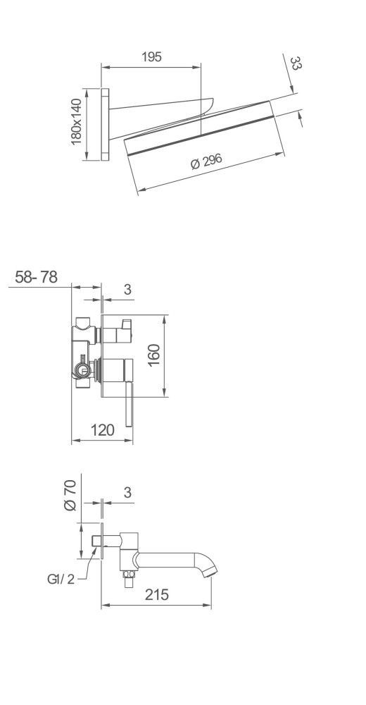 Душевая система Gappo G7106-9 оружейная сталь Душевая система Gappo G7106-9 оружейная сталь