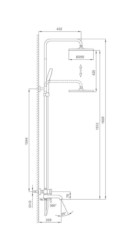Душевая система Gappo G2406 хром Душевая система Gappo G2406 хром
