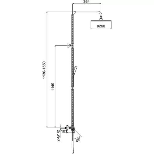 Душевая система Gappo G2495-79 Оружейная сталь Душевая система Gappo G2495-79 Оружейная сталь