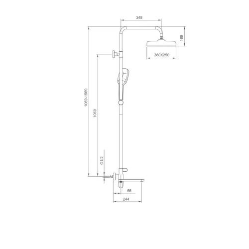 Душевая система Gappo G2410-9 оружейная сталь Душевая система Gappo G2410-9 оружейная сталь