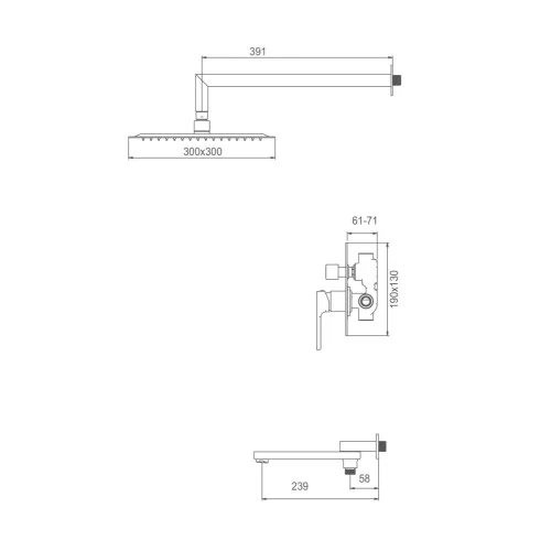 Душевая система Gappo G7117-9 оружейная сталь Душевая система Gappo G7117-9 оружейная сталь