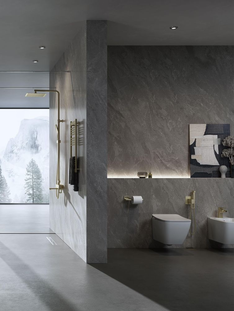 Душевая система Gappo G2417-3 сатин золотой Душевая система Gappo G2417-3 сатин золотой