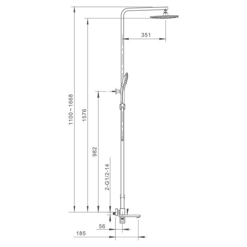 Душевая система Gappo G2417-9 оружейная сталь Душевая система Gappo G2417-9 оружейная сталь