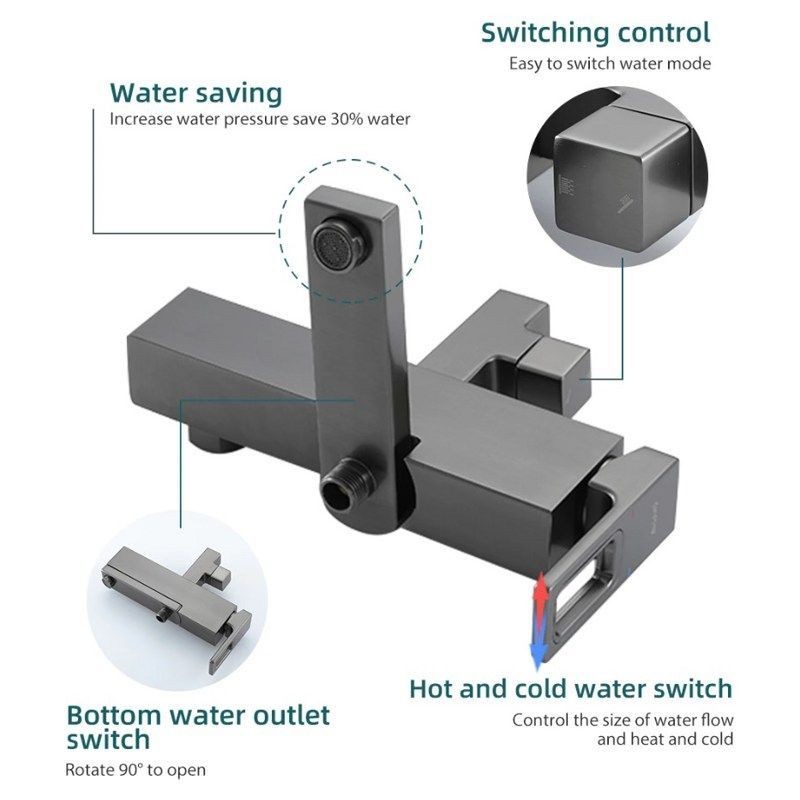 Душевая система Gappo G2417-9 оружейная сталь Душевая система Gappo G2417-9 оружейная сталь