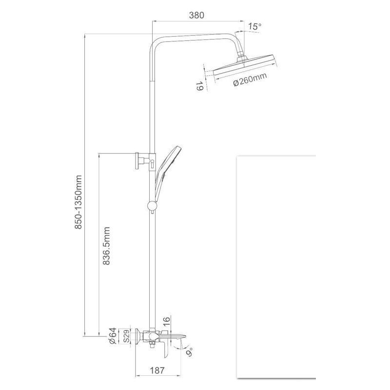 Душевая система Gappo G2403-6 черный/хром Душевая система Gappo G2403-6 черный/хром