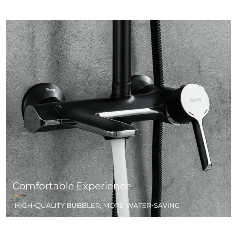 Душевая система Gappo G2403-6 черный/хром Душевая система Gappo G2403-6 черный/хром