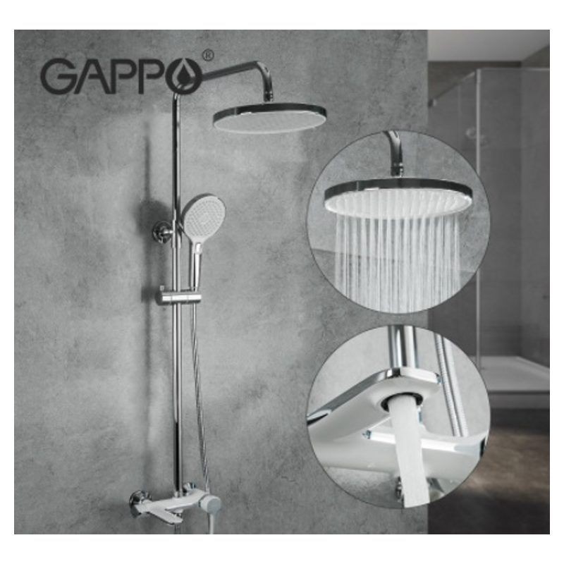 Душевая система Gappo G2403-8 белый/хром Душевая система Gappo G2403-8 белый/хром