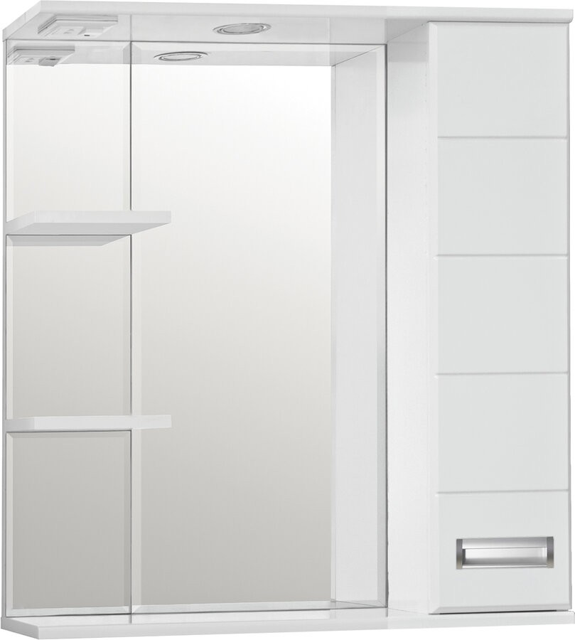 Шкаф с зеркалом для ванной Style Line Ирис 75 (с подсветкой) Шкаф с зеркалом для ванной Style Line Ирис 75 (с подсветкой)